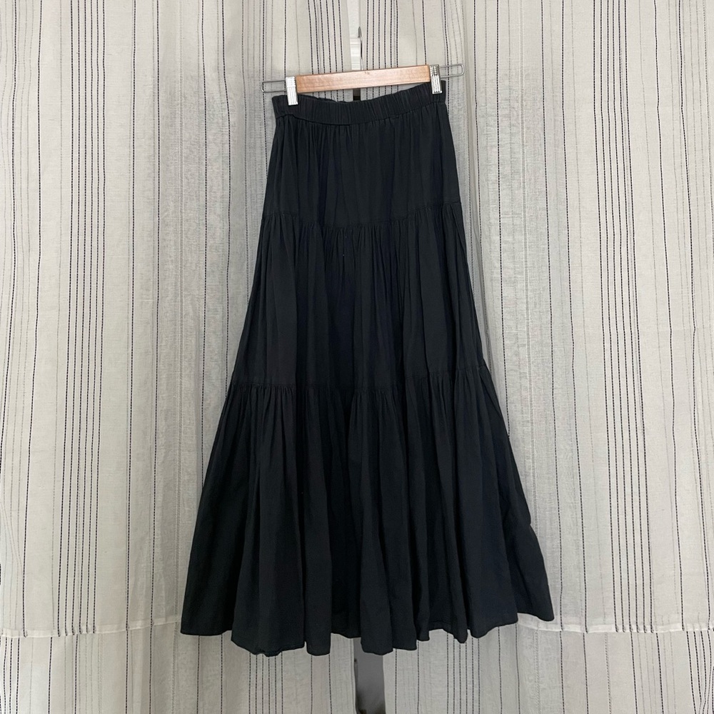 Vintage Boho Cowboy Tiered Maxi Skirt